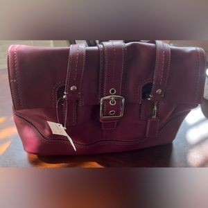 Brand new Hamilton Red Leather buckle flap Sachel